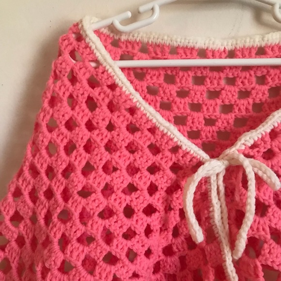 Rare Vintage 1960’s Handmade Crochet Cape Shawl - Picture 3 of 7